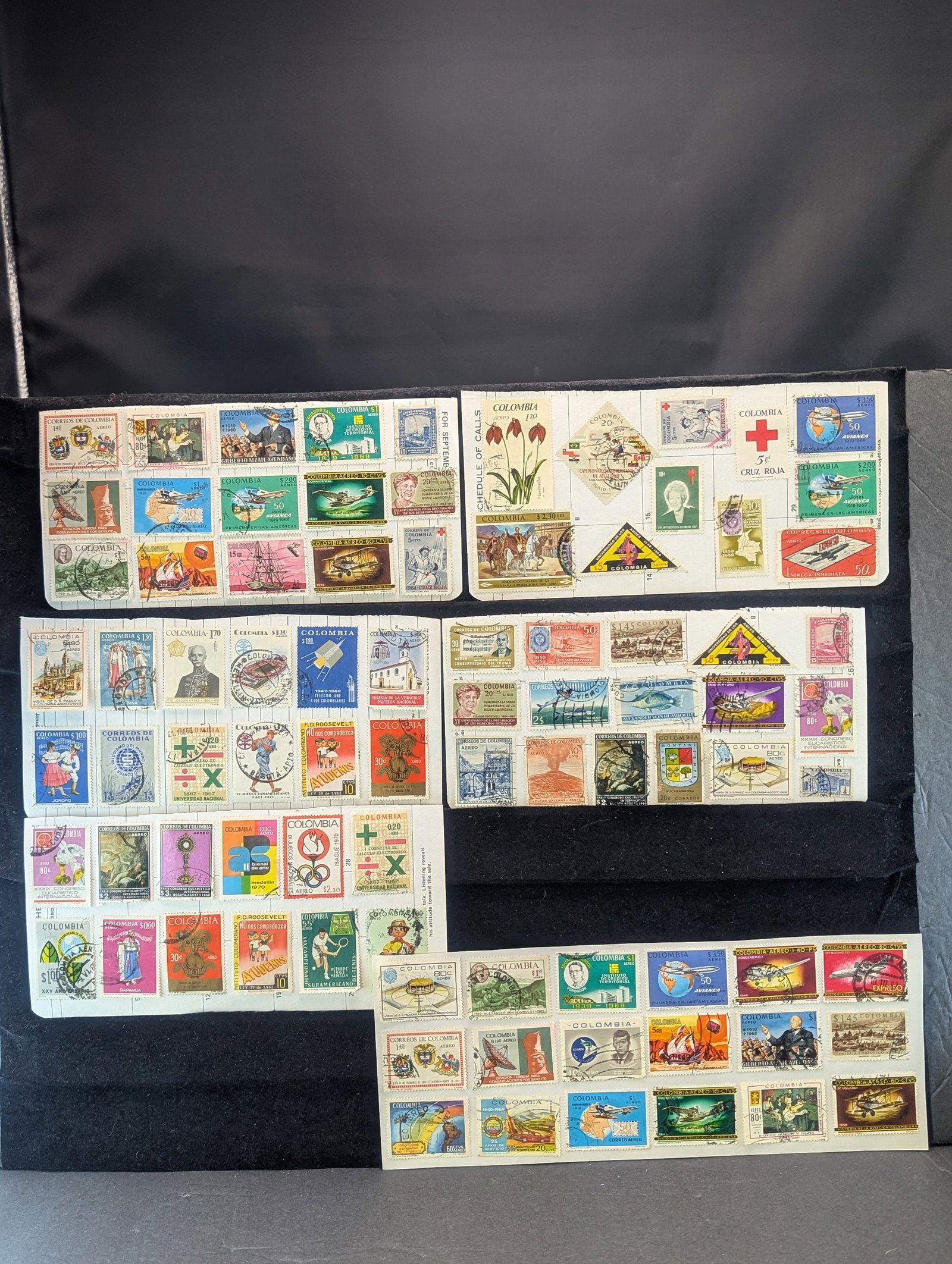 Bundle of 84 Colombian Stamps: Bundle of 84 Colombian Stamps