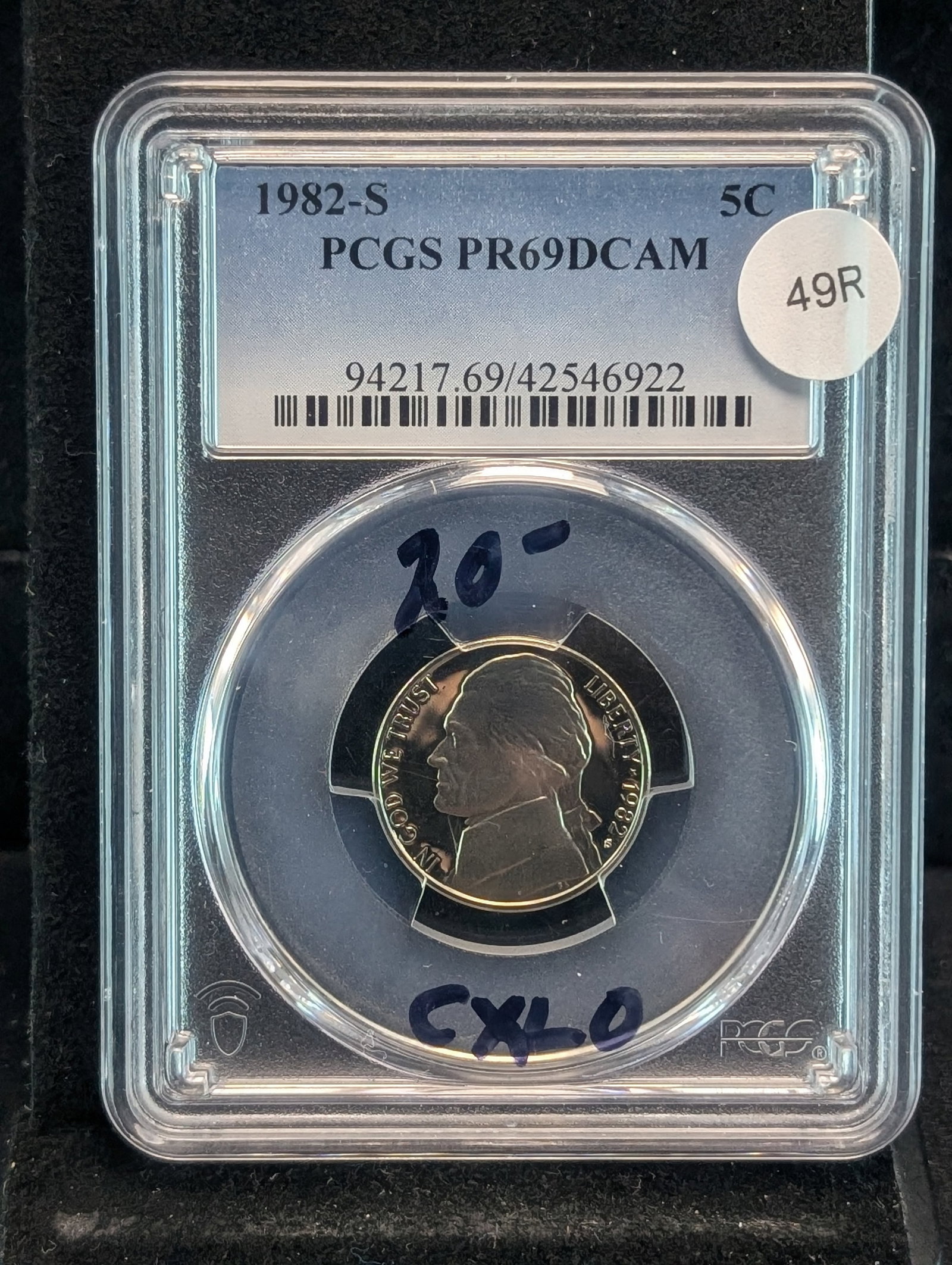 1982-S Jefferson Nickel PR69DCAM By PCGS: 1982-S Jefferson Nickel PR69DCAM By PCGS