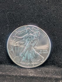 2015 GEM BU American Silver Eagle. One Troy Ounce .999 Fine Silver $1