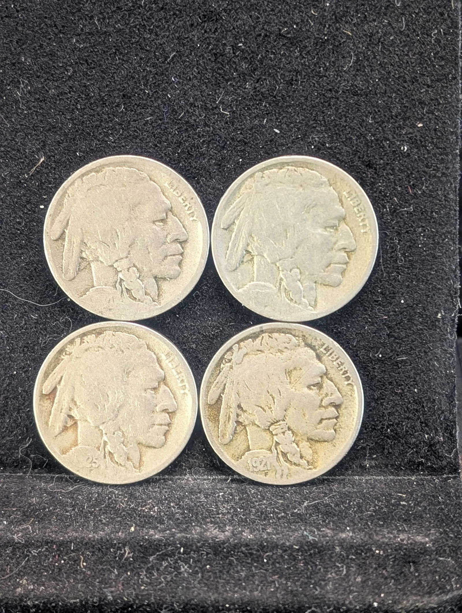 1917, 1920-D, 1921, & 1925 Buffalo Nickels (1 of 2)