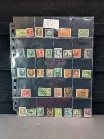 Sheet of Rare Early U.S. Postage Stamps