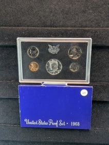 1968S US Mint Proof Set. OGP. Contains 40% Silver Kennedy Half Dollar
