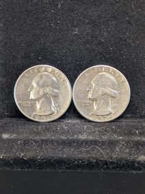 2-1957, 90% Silver, (Nice Grades) Washington Quarters, 68 years Old!