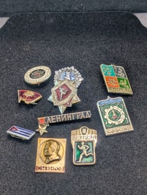 10 Older Soviet Badge-Pins
