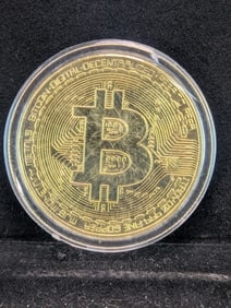 Bitcoin (Gold Plated), New, Novelty