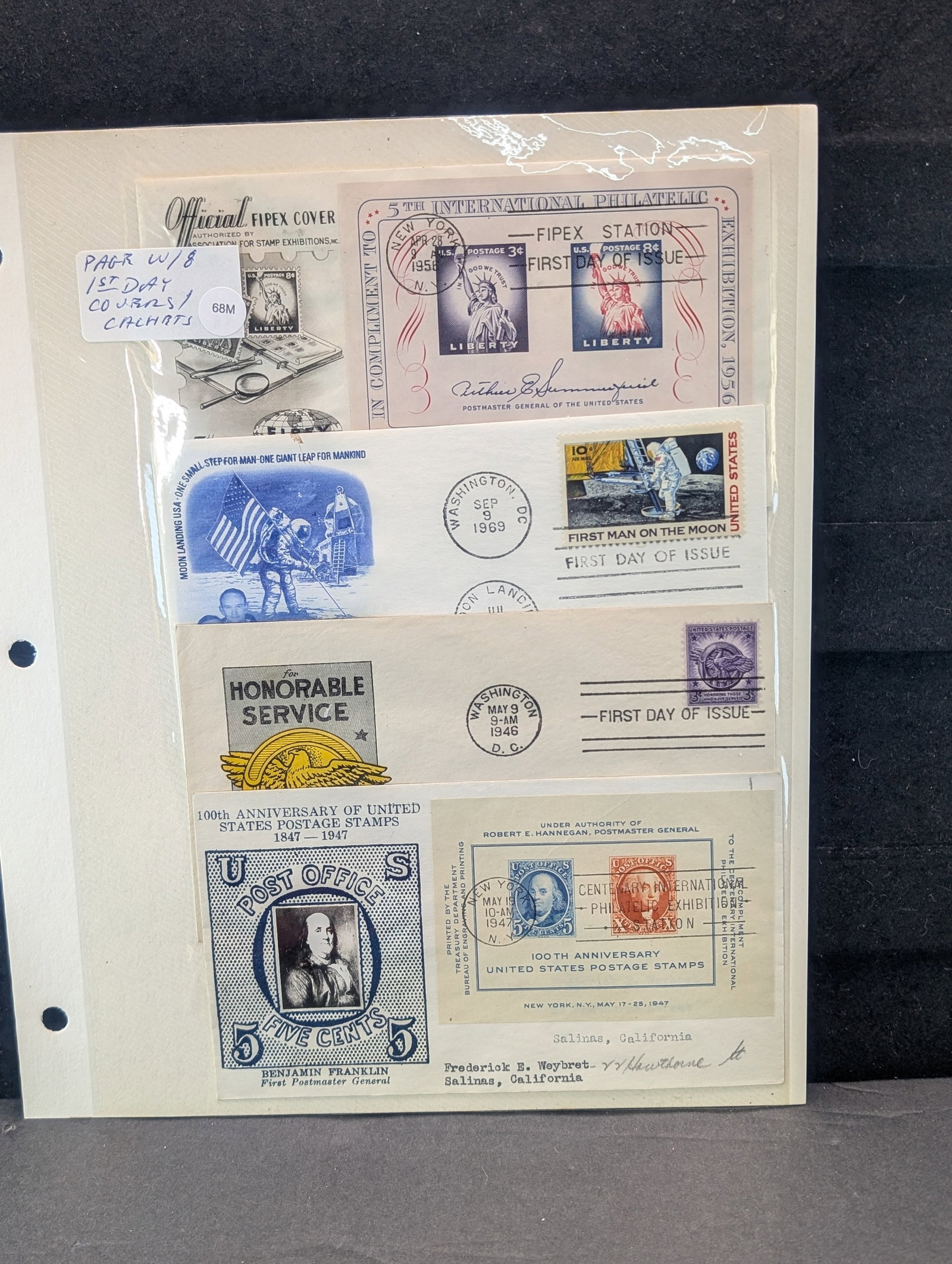 Page of 8 U.S. Postal 1st Day Cachets: Page of 8 U.S. Postal 1st Day Cachets
