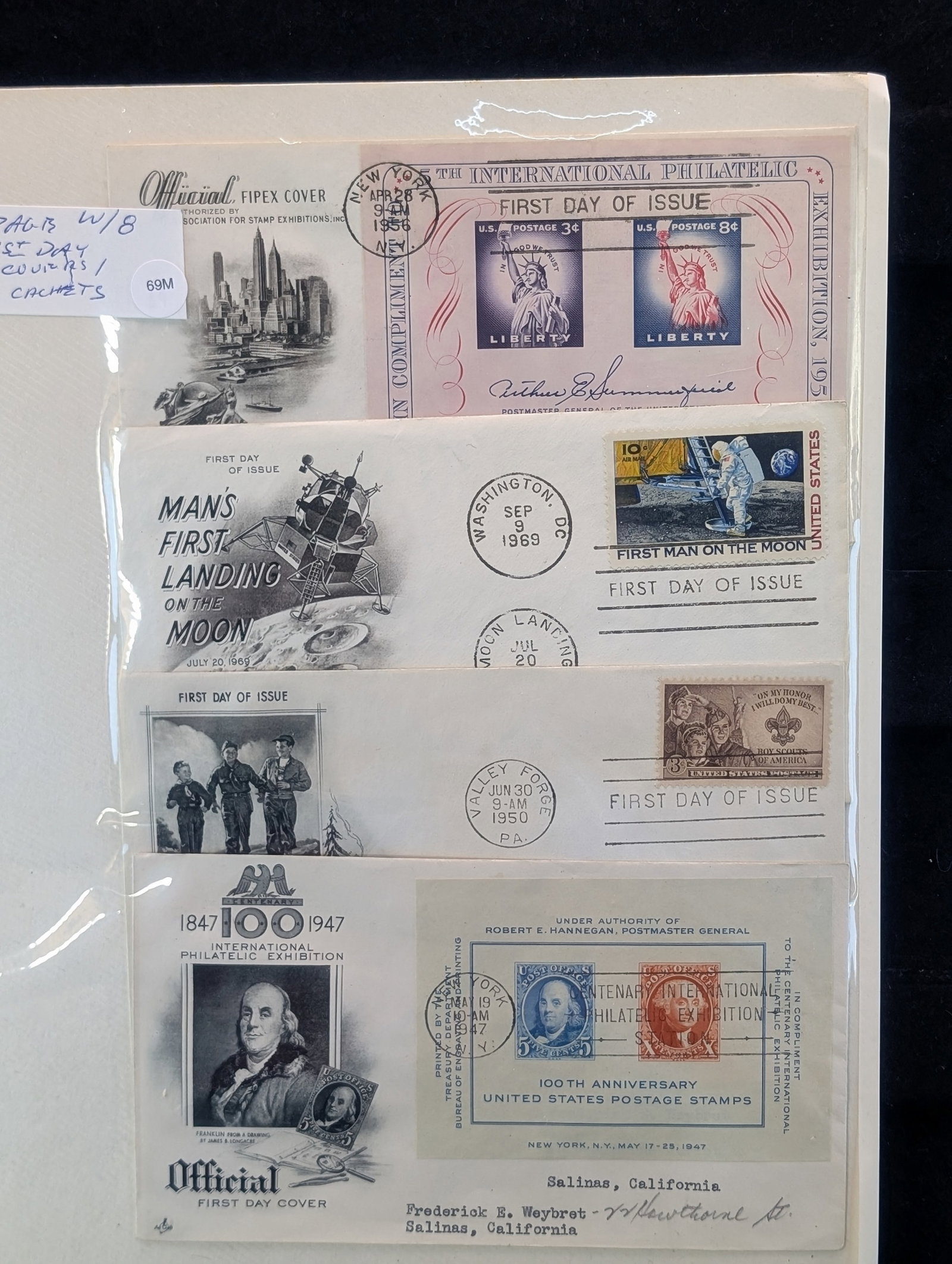 Page of 8 U.S. Postal 1st Day Cachets: Page of 8 U.S. Postal 1st Day Cachets