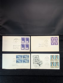 Sleeve of 4 Rare Valuable 4 Block 1st Day Covers & Cachets