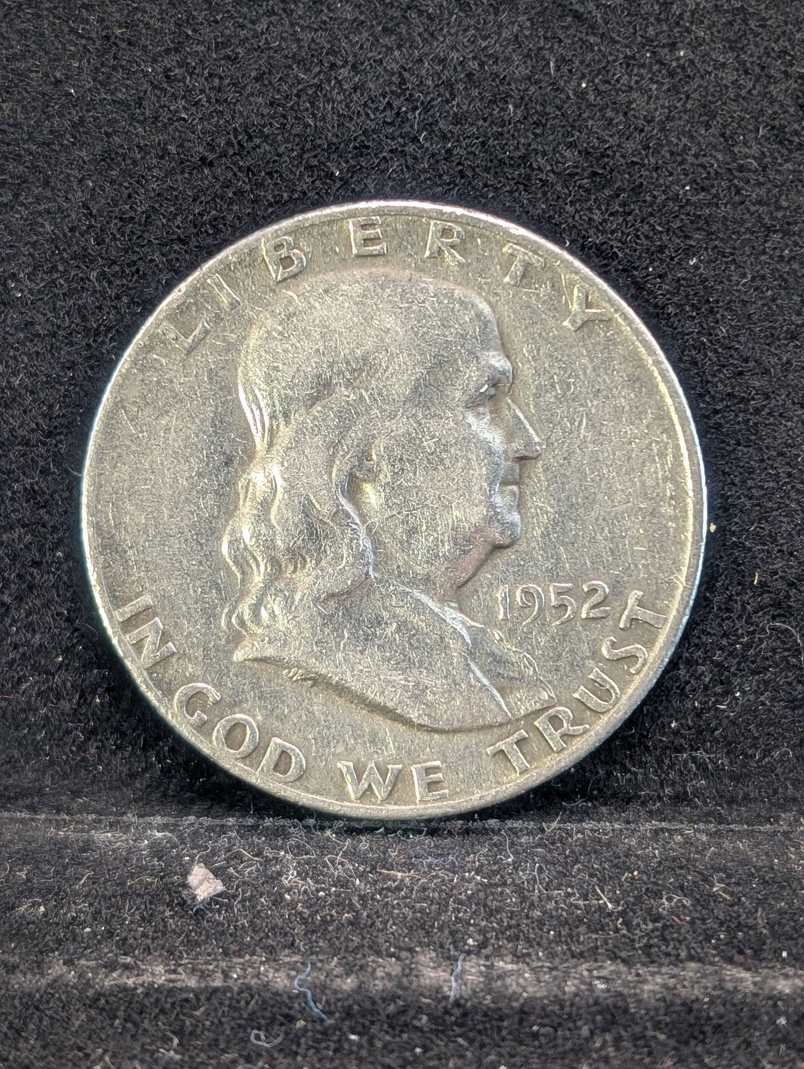 1952 D, 90% Silver, (Nice Grade) Franklin Half, 73 years old (1 of 2)