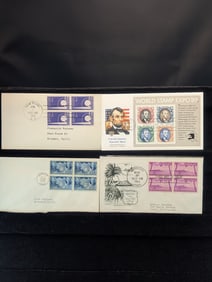 Sleeve of 4 Rare Valuable 4 Block 1st Day Covers & Cachets