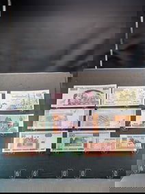 10 Foreign (Crisp/Unc) Notes, Great Art!