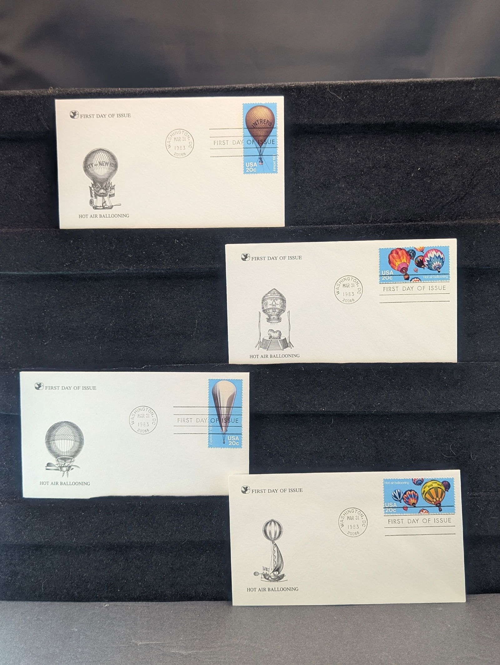 Complete Set U.S. Postal "Ballooning Series" all Mint 1st Day Cachets (1 of 1)