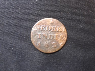 1826 1/4S (Error on #6-Struck Off Coin), Nederland Indie Coin, 199 Years Old!