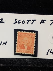 1932 Nine Cent Washington Stamp Sott # 714 MOGNH