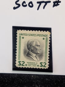 1938 Two Dollar Warren Harding Stamp Scott #833 MOGH