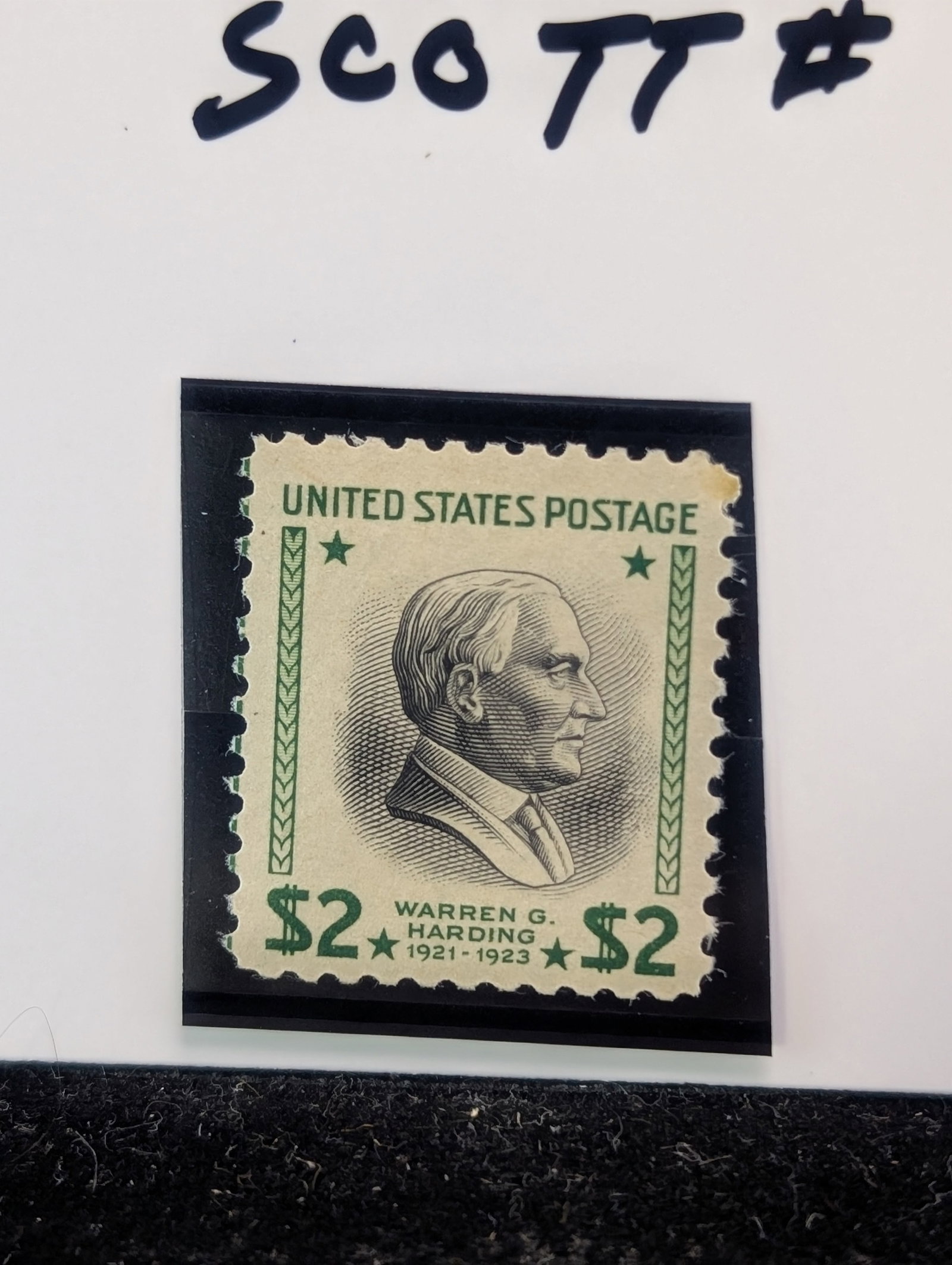 1938 Two Dollar Warren Harding Stamp Scott #833 MOGH: 1938 Two Dollar Warren Harding Stamp Scott #833 MOGH