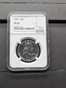 1961 PROOF Franklin Silver Half Dollar - NGC PF67