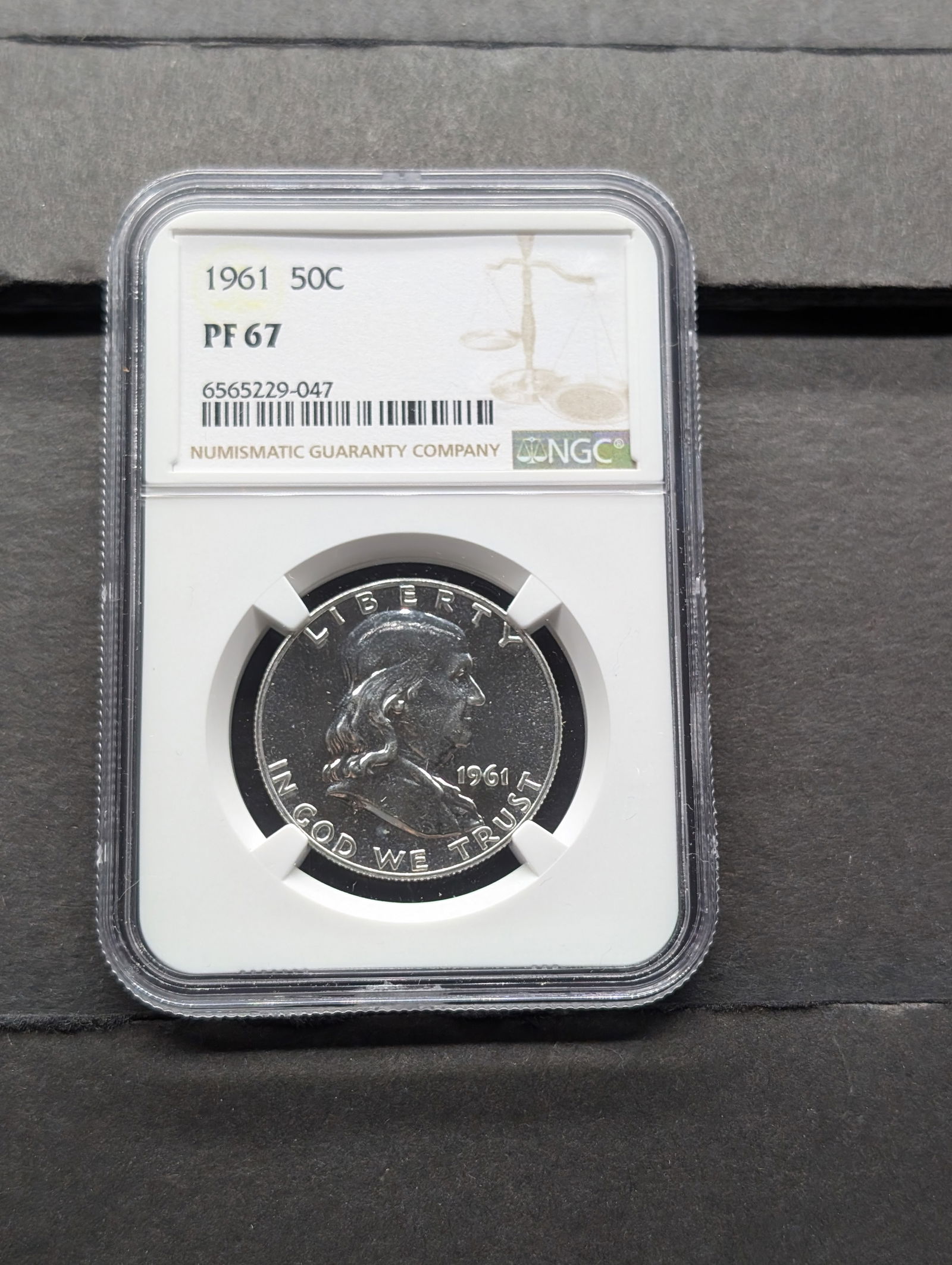 1961 PROOF Franklin Silver Half Dollar - NGC PF67