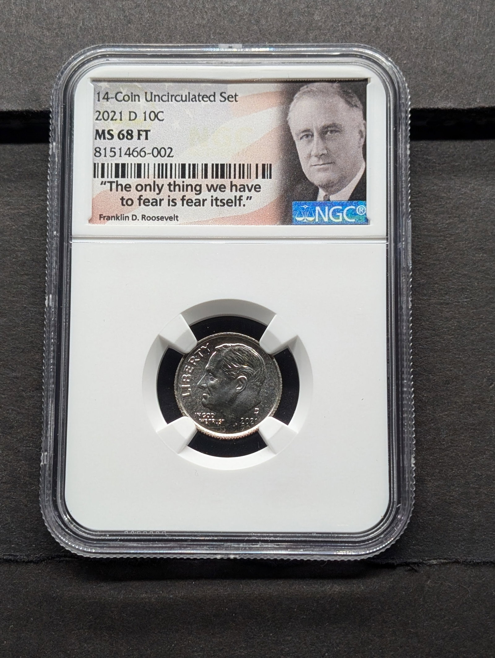 2021-D Roosevelt Dime - NGC MS68 FT: 2021-D Roosevelt Dime - NGC MS68 FT