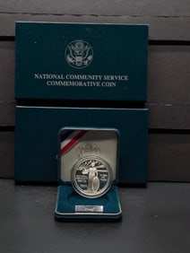 1996-S PROOF National Community Service Commem Silver Dollar in OGP