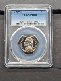 1969-S PROOF Jefferson Nickel - PCGS PR68