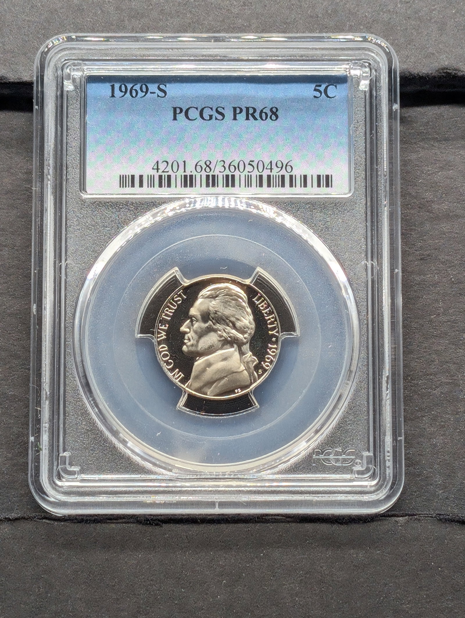 1969-S PROOF Jefferson Nickel - PCGS PR68: 1969-S PROOF Jefferson Nickel - PCGS PR68