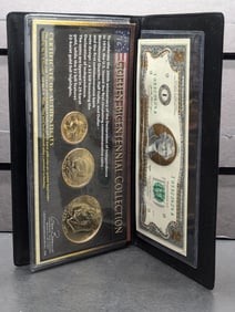 Golden Bicentennial Collection in Display Book w/ COA - 1976-S & 2017 Series 24k Gold *LAYERED*