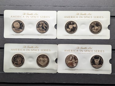 Grab Bag of Various America in Space Bronze Commem Medals in Display Cards