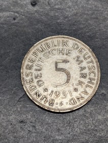 1951-F Germany 5 Silver Marks