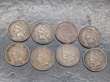 Lot of 8 Various Dated High Grade Indian Head Cents