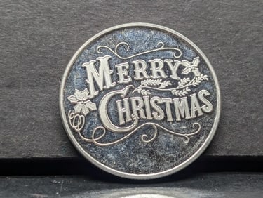 1 Troy Oz. .999 FINE SILVER 2015 Merry Christmas Designed Round