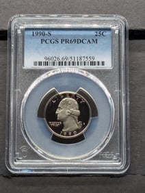 1990-S PROOF Washington Quarter - PCGS PR69 DCAM