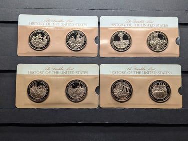 Grab Bag of Various History of the United States Bronze Commem Medals in Display Cards