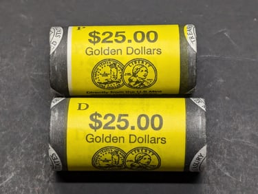2 Mint Rolls of 2000-P&D Sacagawea $1 Coins