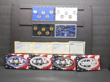 2000 Philadelphia, San Francisco Mint & Gold, Platinum *LAYERED* Statehood Quarter Collection