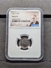 2021-P Roosevelt Dime - NGC MS67 FT