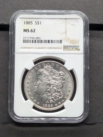1885 Morgan Silver Dollar - NGC MS62