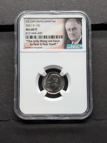 2021-D Roosevelt Dime - NGC MS68 FT