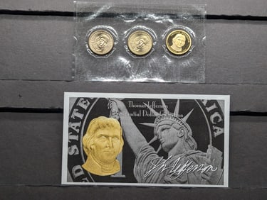 Thomas Jefferson Presidential Dollar Mint Mark Collection