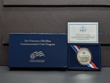 2006-S UNC San Francisco Old Mint Commem Silver Dollar in OGP w/ COA