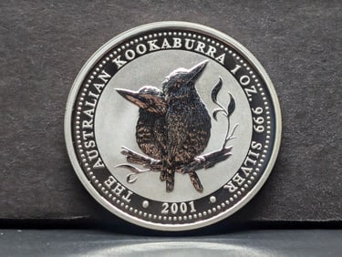 1 Oz. .999 SILVER 2001  Australian $1 Kookaburra Designed Coin