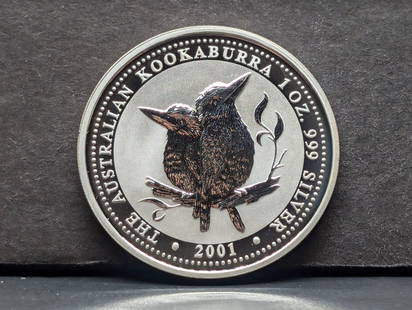 1 Oz. .999 SILVER 2001 Australian $1 Kookaburra Designed Coin: 1 Oz. .999 SILVER 2001 Australian $1 Kookaburra Designed Coin