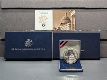 1994-S PROOF U.S. Capitol Bicentennial Commem Silver Dollar in OGP w/ COA