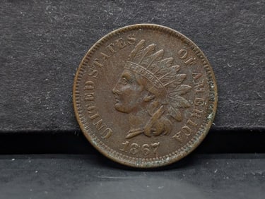 1867 Indian Head Cent. XF Detail. Super Sharp Liberty.