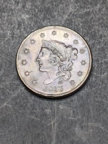 **AU** 1837 Coronet Head Large Cent