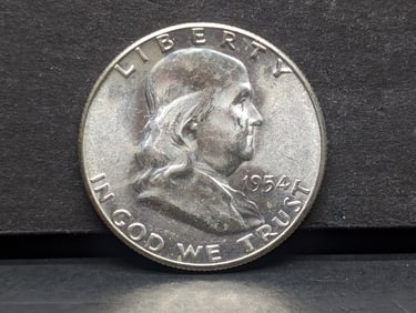 1954-S Franklin Half. GEM BU with great luster.