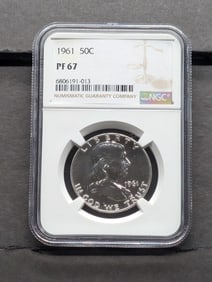 1961 PROOF Franklin Silver Half Dollar - NGC PF67
