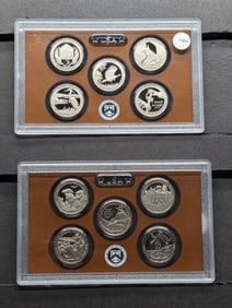 Two No Box Clad ATB quarter proof sets: 2015-S and 2016-S. GEM in government package
