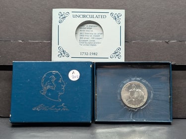 1982-D Washington Commemorative Half Dollar. GEM Uncirculated in original box.