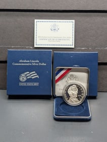 2009-P PROOF Abraham Lincoln Commem Silver Dollar in OGP w/ COA